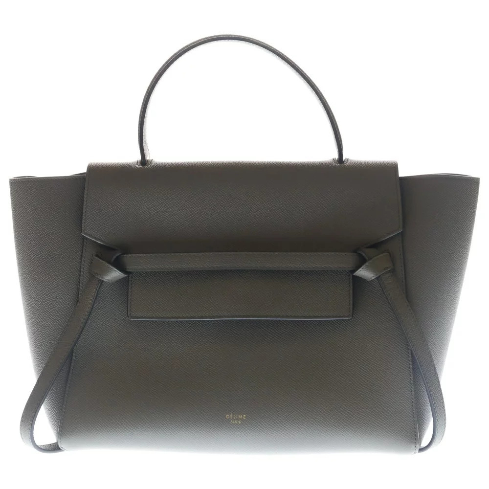 CELINE Belt Bag Handbag Shoulder Gray Leather